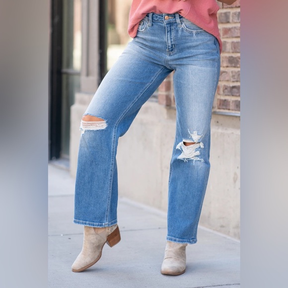 Flying monkey ALCHEMILLA 90S HIGH RISE DAD JEANS size 28 pre loved. - Picture 1 of 10